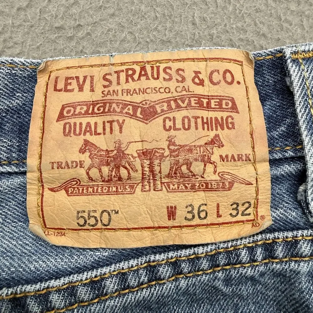 Levis‎ 550 Jeans Mens 36x32 (Fits 34/31) Blue Relaxed Fit Tapered Leg Denim
